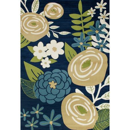 ART CARPET 3 X 4 Ft. Seaport Collection Seaside Boquet Woven Area Rug, Blue 841864117300